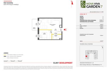 Rzut - Mieszkanie na sprzedaż 2 pokoje o powierzchni 35,56 m² - numer 35 w Nova Viva Garden 7