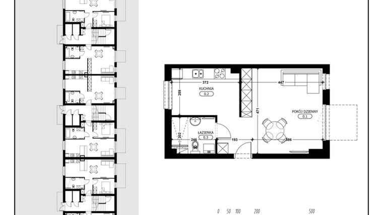 Rzut - Mieszkanie na sprzedaż 1 pokój o powierzchni 37,12 m² - numer B1-M19 w Śląska Park