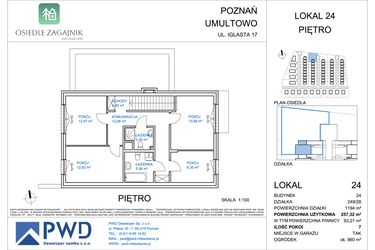 Rzut - Dom na sprzedaż 7 pokoi o powierzchni 257,32 m² - numer 24 w Osiedle Zagajnik etap II - domy jednorodzinne, szereg
