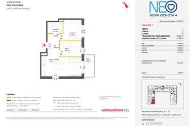 Rzut - Mieszkanie na sprzedaż 3 pokoje o powierzchni 49,21 m² - numer 3 w Neo Nova Ochota 4