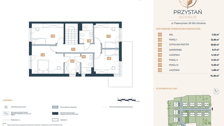 Rzut - Dom na sprzedaż 5 pokoi o powierzchni 157,29 m² - numer G1 w Przystań Złotokłos