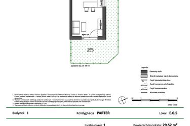 Rzut - Mieszkanie na sprzedaż 1 pokój o powierzchni 29,52 m² - numer E.0.5 w Nowy Świat Ostoja etap II - EFG