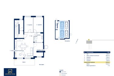 Rzut - Mieszkanie na sprzedaż 3 pokoje o powierzchni 70,32 m² - numer 17 w Nova Jeziorowa 2