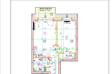 Rzut - Mieszkanie na sprzedaż 2 pokoje o powierzchni 44,09 m² - numer D4 w Osiedle Zuchów