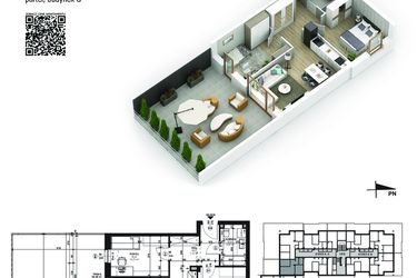 Rzut - Mieszkanie na sprzedaż 3 pokoje o powierzchni 53,92 m² - numer 27 w Piano Park etap V