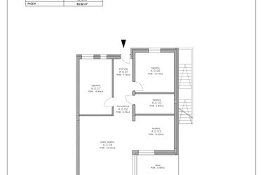 Rzut - Mieszkanie na sprzedaż 3 pokoje o powierzchni 84 m² - numer C1 w Łubinowa Park etap II
