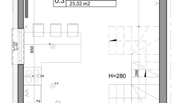 Rzut - Dom na sprzedaż 3 pokoje o powierzchni 72,53 m² - numer 7 w Slow Wilanów