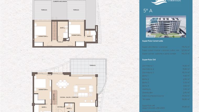 Rzut - Mieszkanie na sprzedaż 3 pokoje o powierzchni 119,15 m² - numer GB-AT-A w Marina Golden Bay