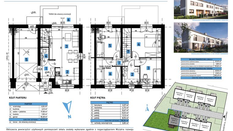 Rzut - Dom na sprzedaż 5 pokoi o powierzchni 101,82 m² - numer 4A w Domy w Bielanach Wrocławskich