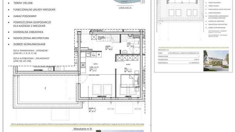 Rzut - Mieszkanie na sprzedaż 3 pokoje o powierzchni 58,7 m² - numer 234/10 w Kamieńskiego 232