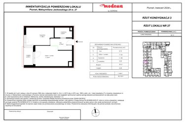 Rzut - Mieszkanie na sprzedaż 2 pokoje o powierzchni 40,75 m² - numer 27 w Modena I