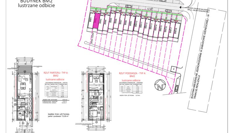 Rzut - Dom na sprzedaż 3 pokoje o powierzchni 73,09 m² - numer bm2 w Zielony Zakątek etap 2