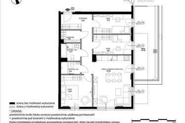Rzut - Mieszkanie na sprzedaż 4 pokoje o powierzchni 84,25 m² - numer B7.03 w Andromeda