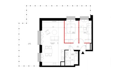 Rzut - Mieszkanie na sprzedaż 3 pokoje o powierzchni 66,79 m² - numer E.0.8 w INSPIRE ETAP IV – bud. E