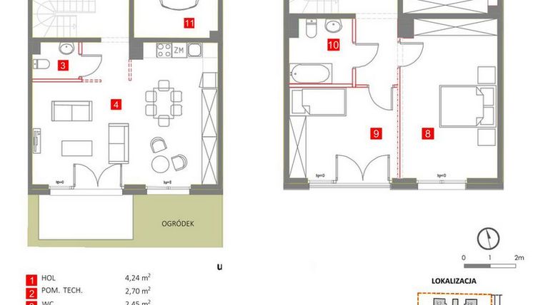 Rzut - Dom na sprzedaż 5 pokoi o powierzchni 130,75 m² - numer 24 w Słoneczny Zakątek
