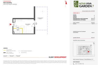 Rzut - Mieszkanie na sprzedaż 1 pokój o powierzchni 26,42 m² - numer 56 w Nova Viva Garden 7