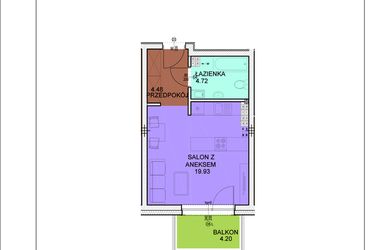 Rzut - Mieszkanie na sprzedaż 1 pokój o powierzchni 29,11 m² - numer A30 w Osiedle Zuchów