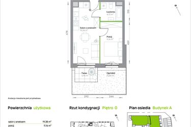Rzut - Mieszkanie na sprzedaż 2 pokoje o powierzchni 35,26 m² - numer A/0/58 w Krakowska Vita