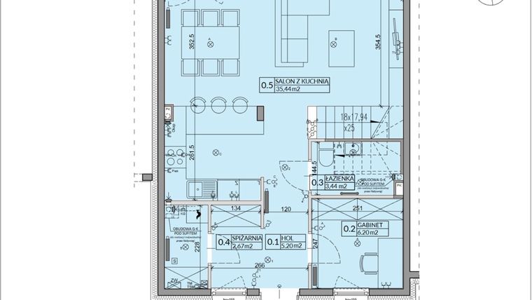 Rzut - Dom na sprzedaż 5 pokoi o powierzchni 106,43 m² - numer 4B w Miasto Ogród 5