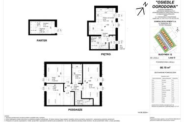 Rzut - Mieszkanie na sprzedaż 4 pokoje o powierzchni 66,19 m² - numer 12D w Osiedle Ogrodowa