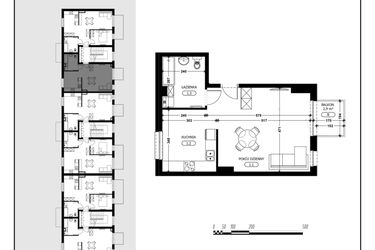 Rzut - Mieszkanie na sprzedaż 1 pokój o powierzchni 41,09 m² - numer B1-M4 w Śląska Park