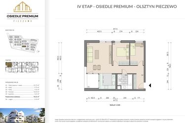 Rzut - Mieszkanie na sprzedaż 3 pokoje o powierzchni 59,21 m² - numer B1.28 w Osiedle Premium etap IV