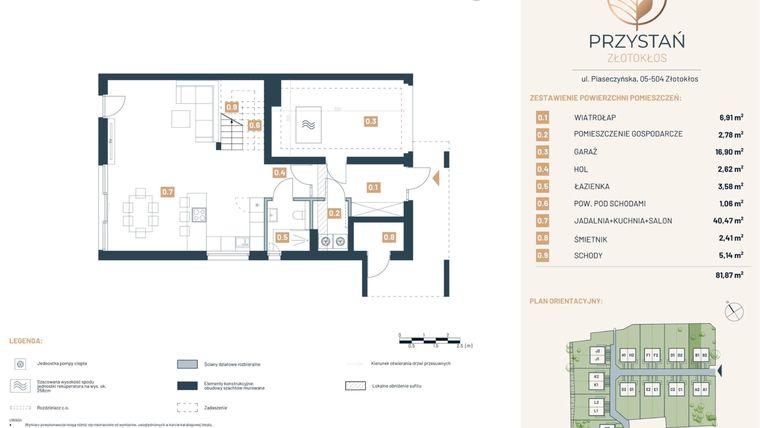 Rzut - Dom na sprzedaż 5 pokoi o powierzchni 157,29 m² - numer B1 w Przystań Złotokłos