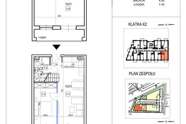 Rzut - Mieszkanie na sprzedaż 2 pokoje o powierzchni 71,67 m² - numer K2/21 w Przystań Królewiecka III
