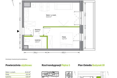 Rzut - Mieszkanie na sprzedaż 2 pokoje o powierzchni 38,59 m² - numer B.03.01.06 w WUWA Vita