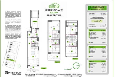 Rzut - Dom na sprzedaż 5 pokoi o powierzchni 144,4 m² - numer 23A/2 w Parkowe Kliny