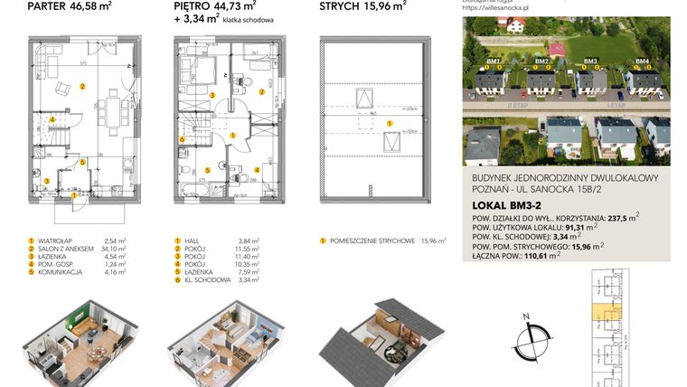 Rzut - Dom na sprzedaż 4 pokoje o powierzchni 110,61 m² - numer BM3_2 w Wille Sanocka