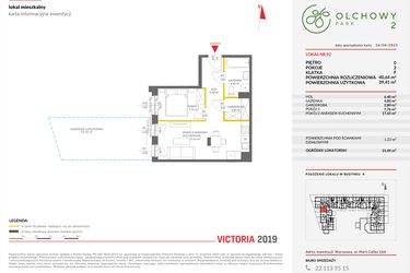 Rzut - Mieszkanie na sprzedaż 2 pokoje o powierzchni 40,64 m² - numer A.92 w Olchowy Park II