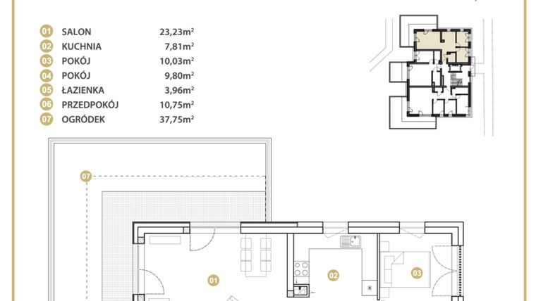 Rzut - Mieszkanie na sprzedaż 3 pokoje o powierzchni 65,58 m² - numer 28 w Biały Port