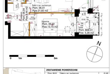 Rzut - Mieszkanie na sprzedaż 2 pokoje o powierzchni 47,44 m² - numer M06 w Srebrzyńska Park IV
