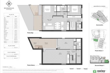 Rzut - Mieszkanie na sprzedaż 3 pokoje o powierzchni 132 m² - numer 12 w Bougainvillea - Estepona