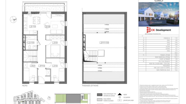 Rzut - Dom na sprzedaż 4 pokoje o powierzchni 102,16 m² - numer F.1 -mieszkanie w Nova Wola Park