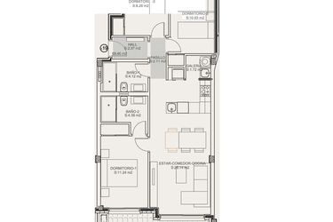 Rzut - Mieszkanie na sprzedaż 3 pokoje o powierzchni 113,6 m² - numer 1-1.19 w Apartamenty w Torrevieja - 51618202