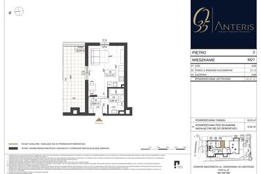 Rzut - Mieszkanie na sprzedaż 1 pokój o powierzchni 30,01 m² - numer M.21 w Ożarowska 35