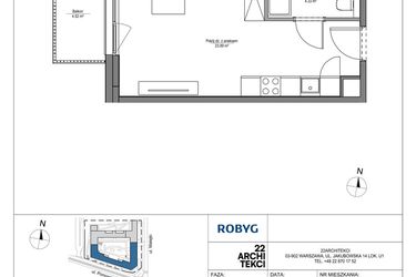 Rzut - Mieszkanie na sprzedaż 1 pokój o powierzchni 28,22 m² - numer LH/LHA/D/1/4 w Lira House