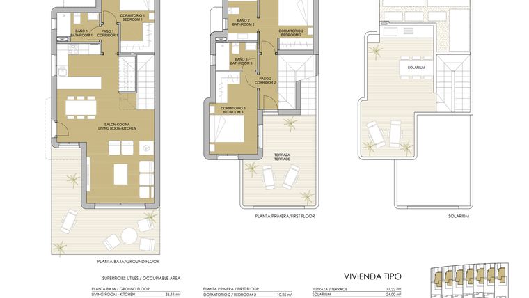 Rzut - Dom na sprzedaż 3 pokoje o powierzchni 158,25 m² - numer 1 w Dom w Pilar de la Horadada - 70672765