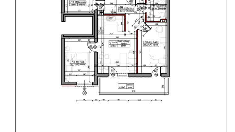Rzut - Mieszkanie na sprzedaż 3 pokoje o powierzchni 53,99 m² - numer 18 w Janowska