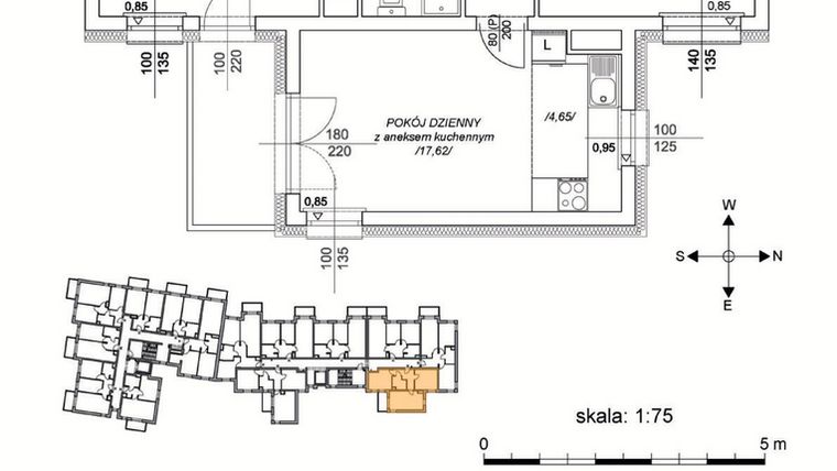 Rzut - Mieszkanie na sprzedaż 3 pokoje o powierzchni 54,99 m² - numer M14 w Osiedle Mała Dziesiąta etap II