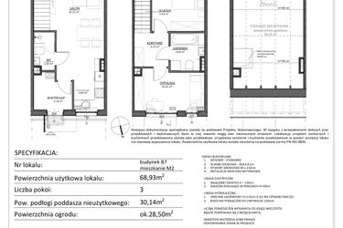 Rzut - Mieszkanie na sprzedaż 3 pokoje o powierzchni 99,07 m² - numer B7/2 w Libre Park