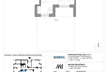 Rzut - Mieszkanie na sprzedaż 1 pokój o powierzchni 30,45 m² - numer KR6/B/0/4 w Apartamenty Krakowska etap VI