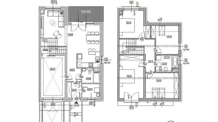 Rzut - Dom na sprzedaż 5 pokoi o powierzchni 141,33 m² - numer 2B w Osada Ramiszów