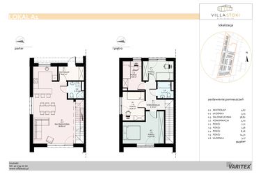 Rzut - Dom na sprzedaż 5 pokoi o powierzchni 92,56 m² - numer A1 w Villa Stoki (domy)