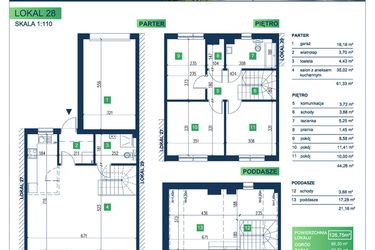 Rzut - Dom na sprzedaż 5 pokoi o powierzchni 126,75 m² - numer 28 w Vista Forest