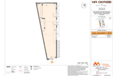 Rzut - Lokal użytkowy na sprzedaż 1 pokój o powierzchni 215,21 m² - numer U.00.02 w Na Okrzei