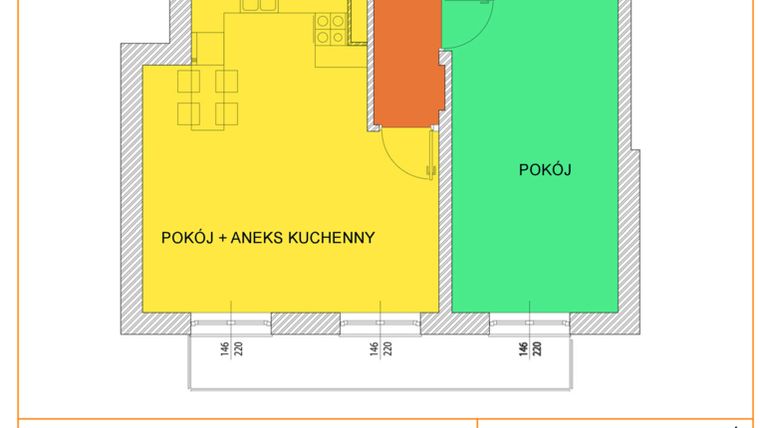 Rzut - Mieszkanie na sprzedaż 2 pokoje o powierzchni 61 m² - numer 12 w Szewska 7