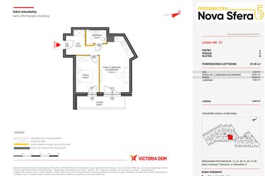 Rzut - Mieszkanie na sprzedaż 2 pokoje o powierzchni 41,45 m² - numer 25 w Miasteczko Nova Sfera 5